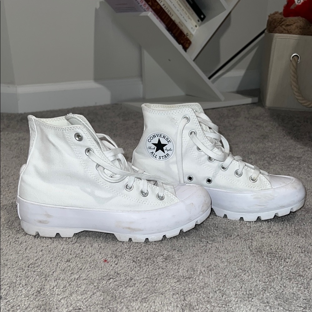 Converse All Star White Platform Sneakers